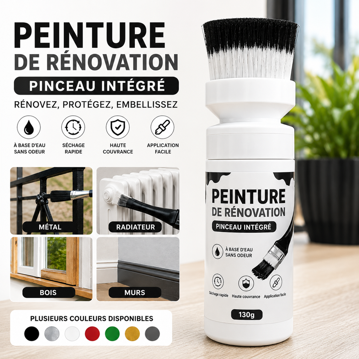 Peinture Rénovatrice Multi-Surfaces – Pinceau Intégré