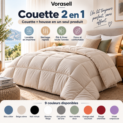 Couette Vorasell® 2 en 1 qui élimine le besoin de draps